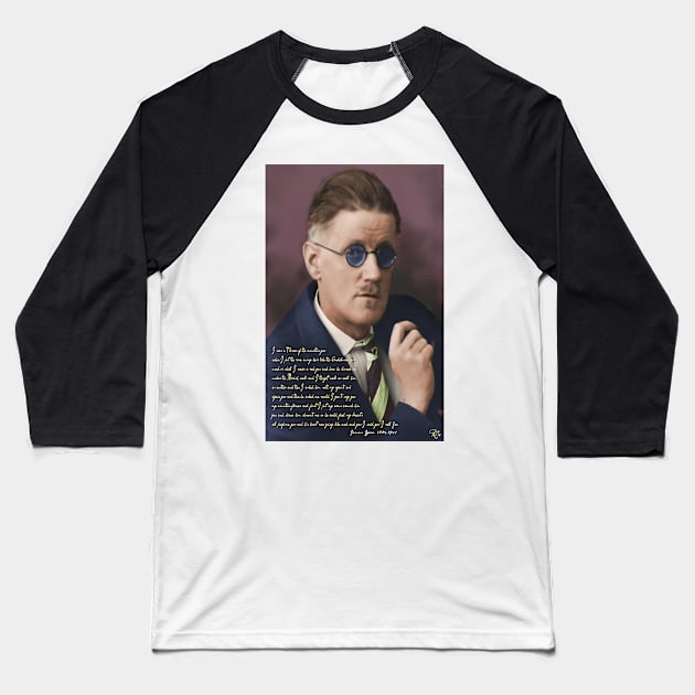 James Joyce Baseball T-Shirt by DeaglanStudio